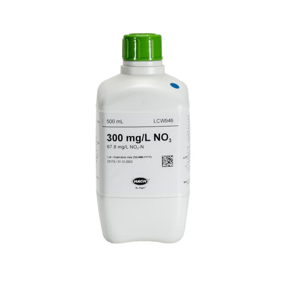 Standard di nitrato, 300 mg/L NO₃ (67,8 mg/L NO₃-N), 500 mL