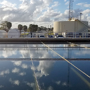 Questo impianto di trattamento delle acque utilizza ammoniaca, una fonte di azoto nella disinfezione.