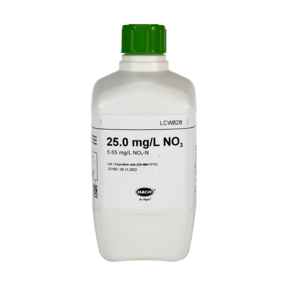 Standard di nitrato, 25 mg/L NO₃ (5,65 mg/L NO₃-N), 500 mL