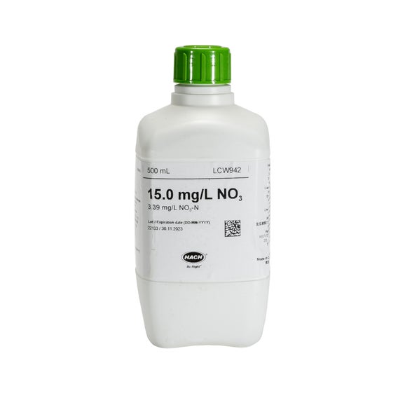 Standard di nitrato, 15 mg/L NO₃ (3,39 mg/L NO₃-N), 500 mL