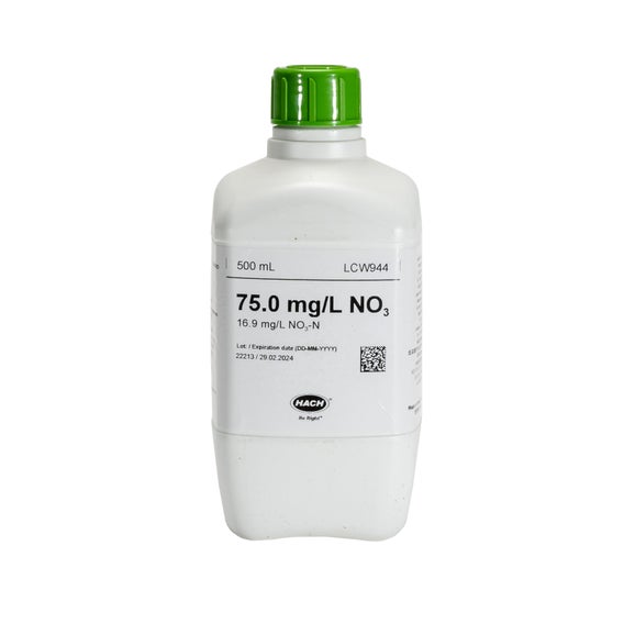 Standard di nitrato, 75 mg/L NO₃ (16,9 mg/L NO₃-N), 500 mL