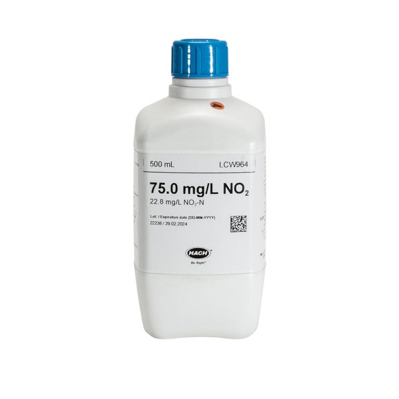 Standard di nitrito, 75 mg/L NO₂ (22,9 mg/L NO₂-N), 500 mL