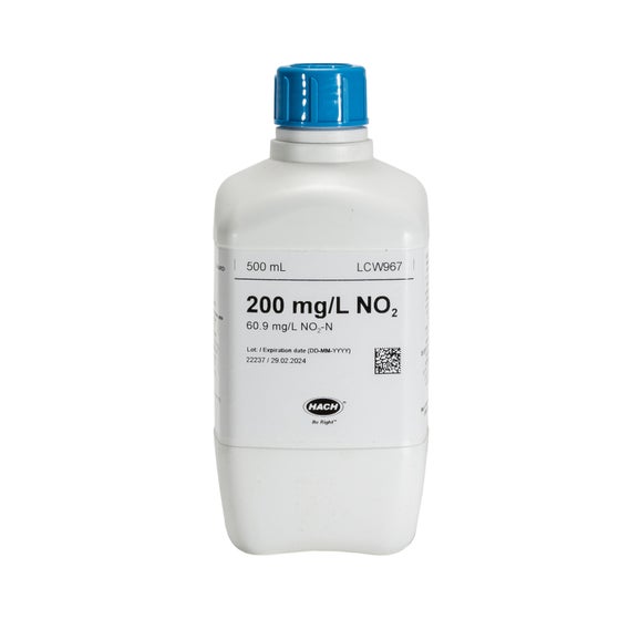 Standard di nitrito, 200 mg/L NO₂ (60,9 mg/L NO₂-N), 500 mL