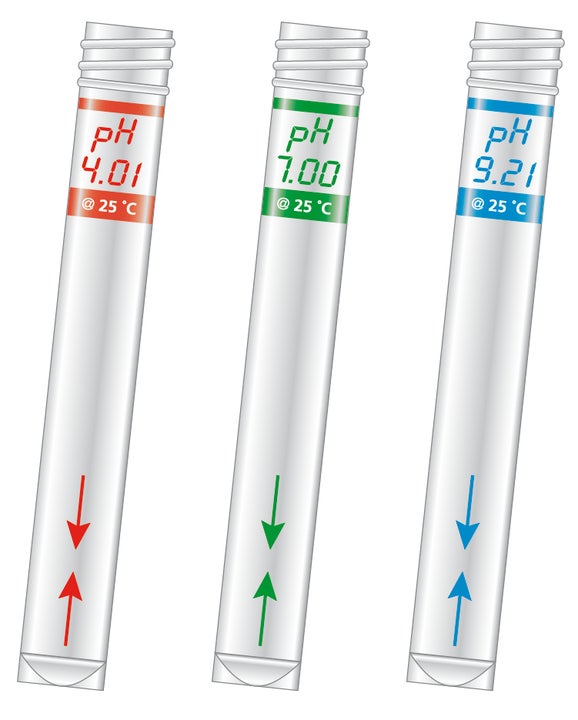 Sension+ 3 provette graduate da 10 mL per la calibrazione di pHmetri portatili